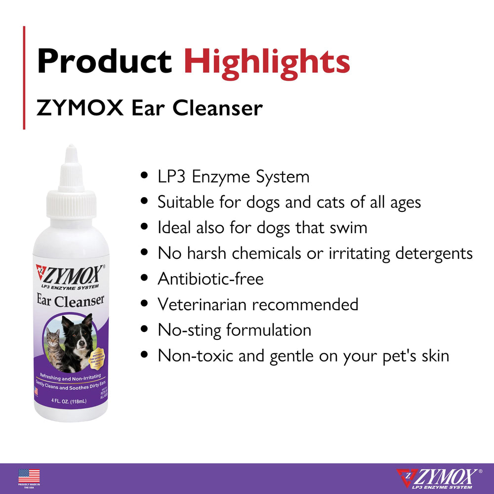 Zymox sistema enzimático LP3 para oídos frescos.