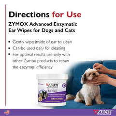 Zymox textura de toallita, limpieza delicada de la piel de orejas.